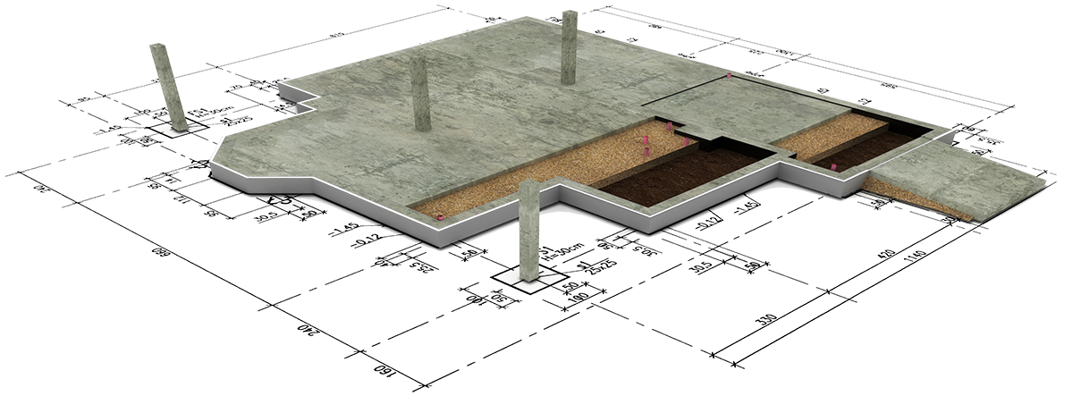 Fundamente für Gebäude